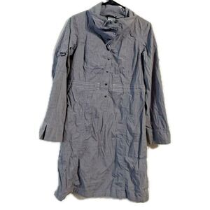 Columbia Gray Trench Coat Lightweight Knee-Length